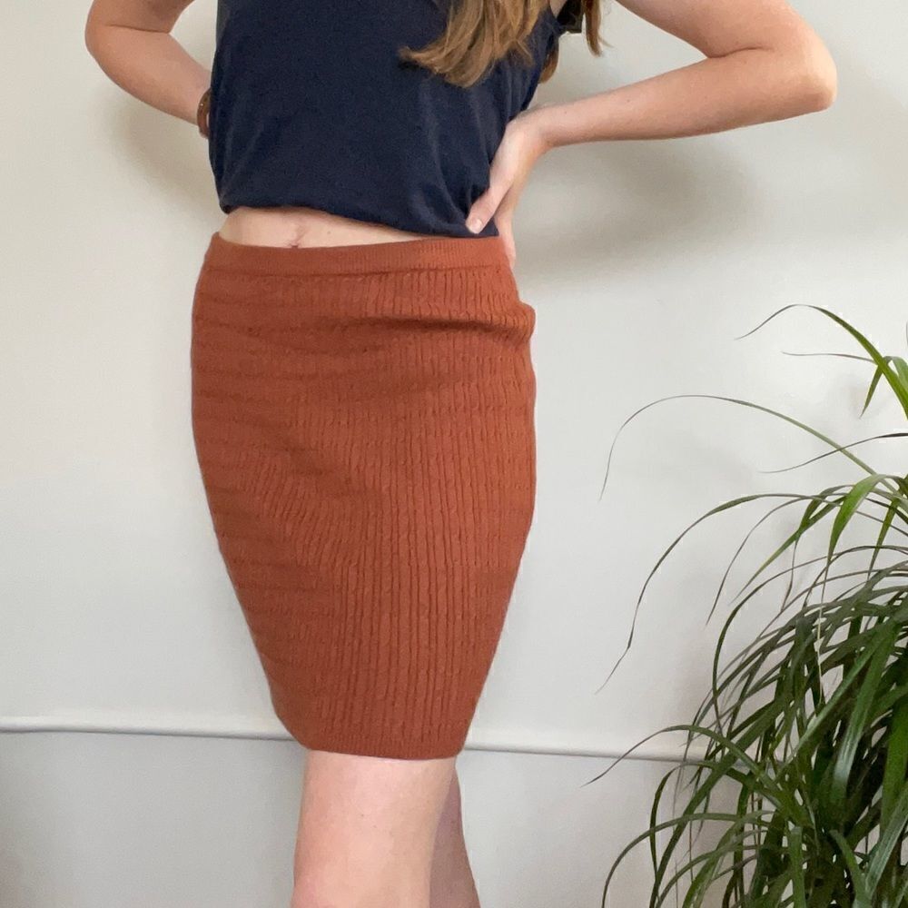 BB Dakota Steve Madden Cable Knit Rust Orange Mini Skirt M NWT